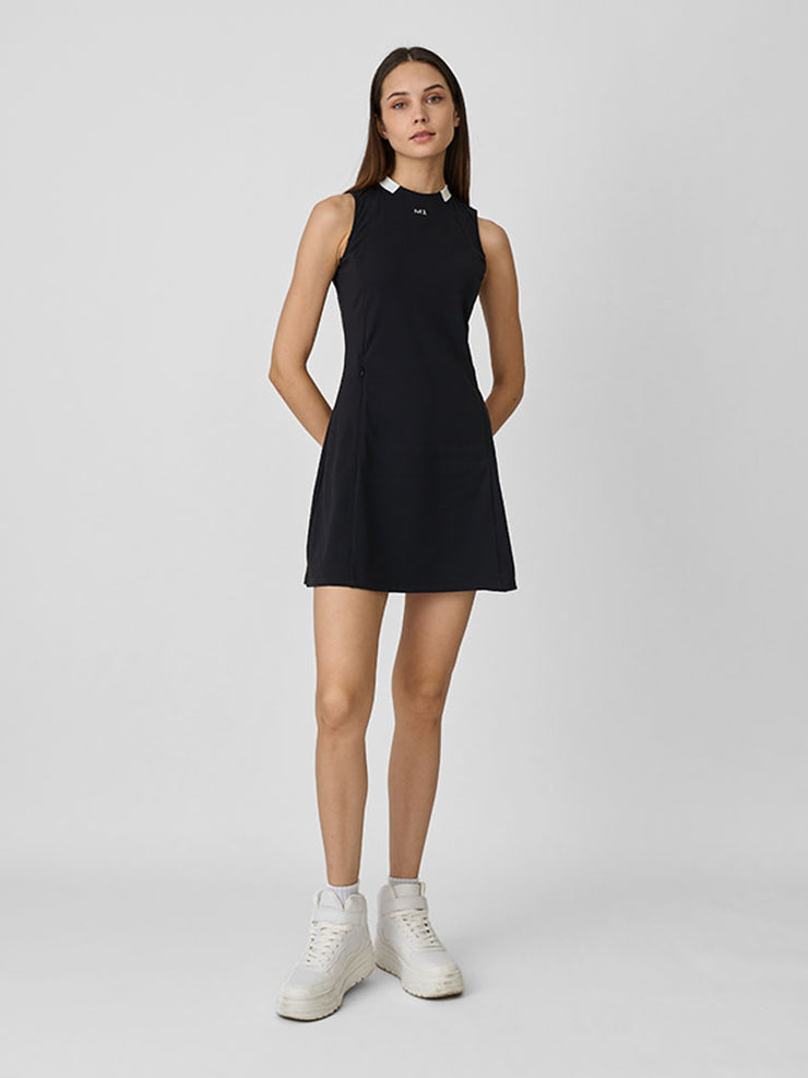 SLEEVELESS TURTLE NECK DRESS